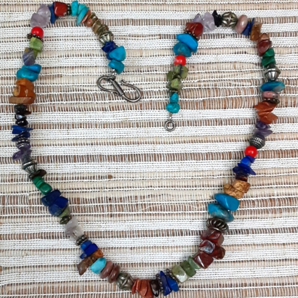 Sterling multi stone necklace